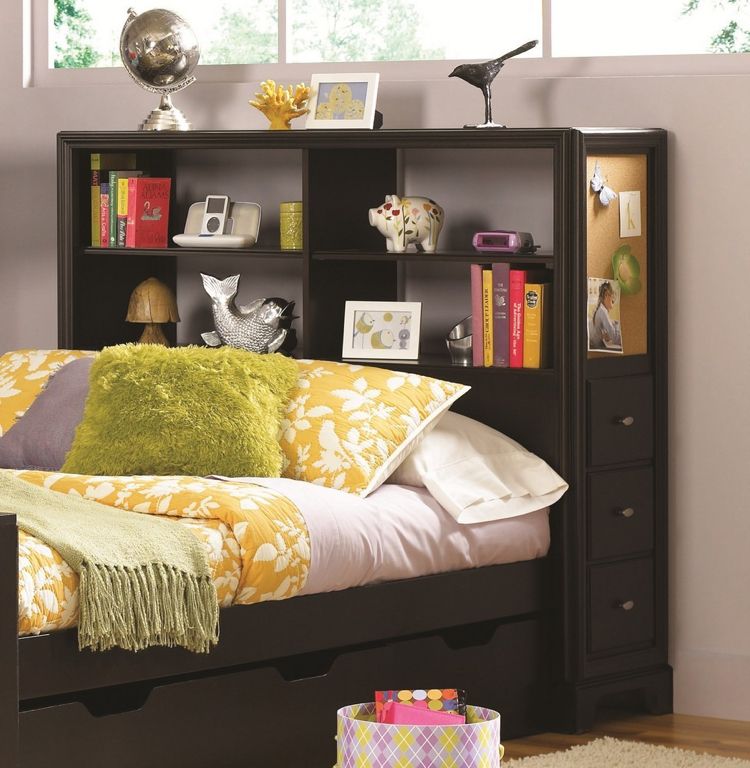 Úložný priestor nad a pod priestorom na spanie posteľ-polica-úložný-sklad-knihy-zásuvka-detská izba