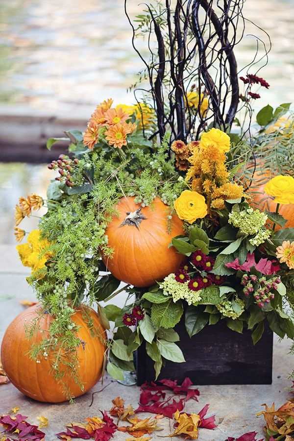 Naaranžujte si jesennú dekoráciu sami ohnivými listami-tekvicami a rastlinami jesenná dekorácia-ohnivé listy-tekvica-košík-vetvičky-aranžujte si sami