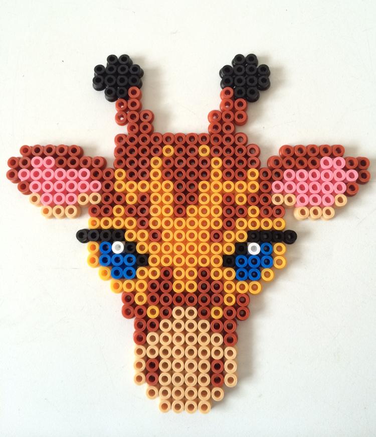 železné korálky-šablóny-tlač-žirafa-roztomilé-kutilstvo