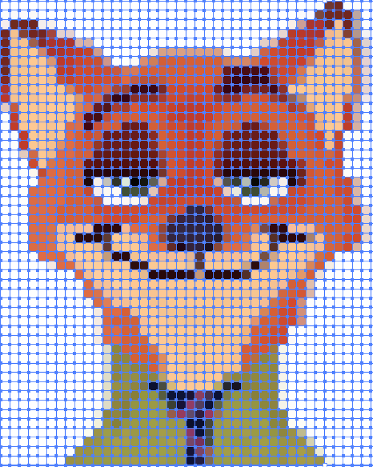 Šablóny poistkových korálkov -tlač-líška-karikatúra