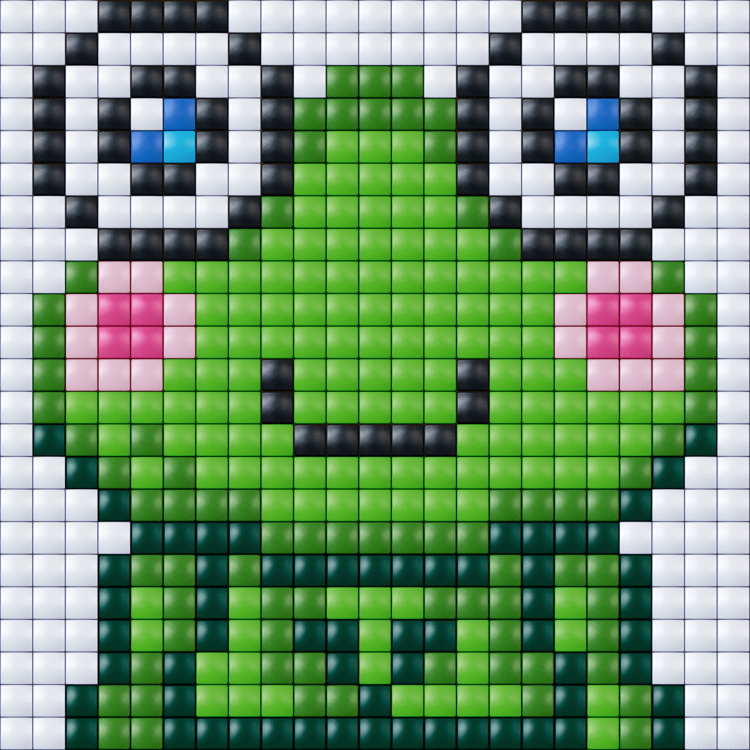 šablóny železných korálkov-tlač-žaba-roztomilé-oči