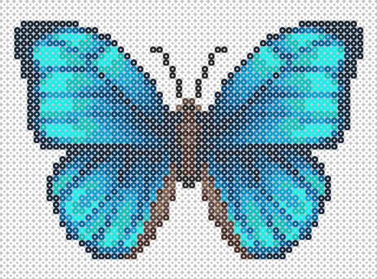 železné korálkové šablóny-tlač-motýle-modré