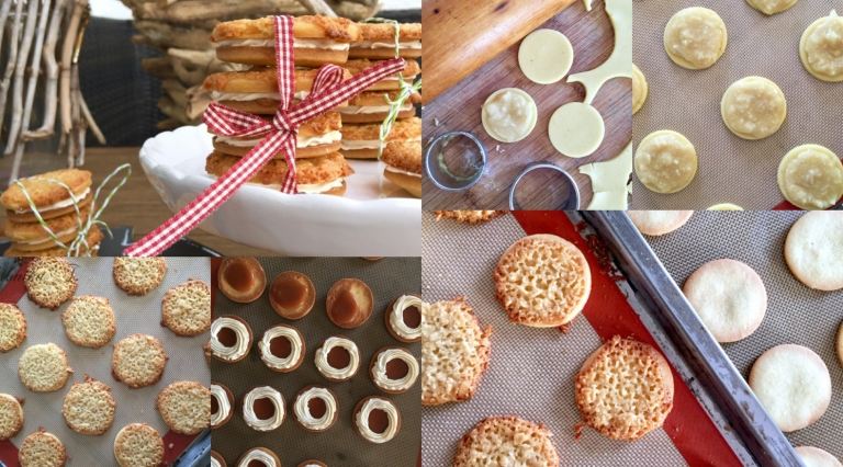 Cookies Pokyny Mandľové sušienky s vanilkovým krémom jednoduché