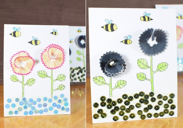 Nápady na pekné obrázky z dreva so špirálami zo špicatých útržkov a flitrov