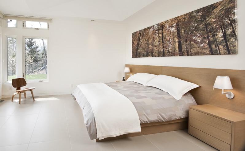 Obrázky do spálne les-motív-drevená posteľ-širšie-čelo postele