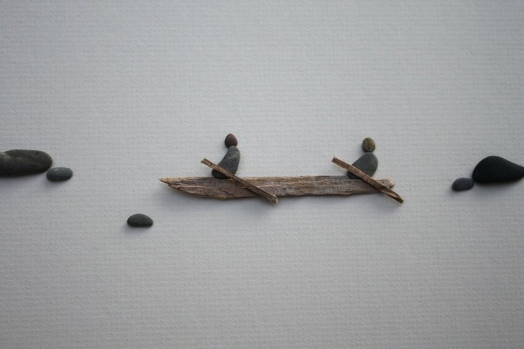 obrázky-kamene-čln-jazero-plátno-dizajn-lepidlo-motív-nápady-jednoduché