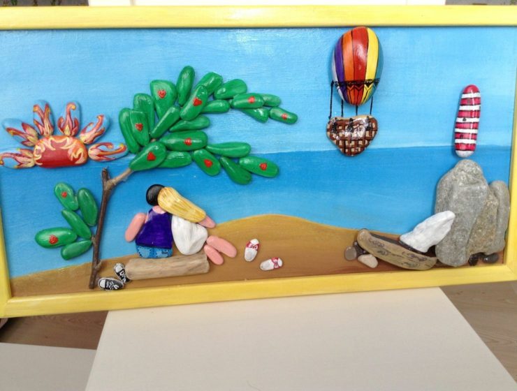 obraz-obrazy-s-kamienkami-pláž-stromy-slnko-more