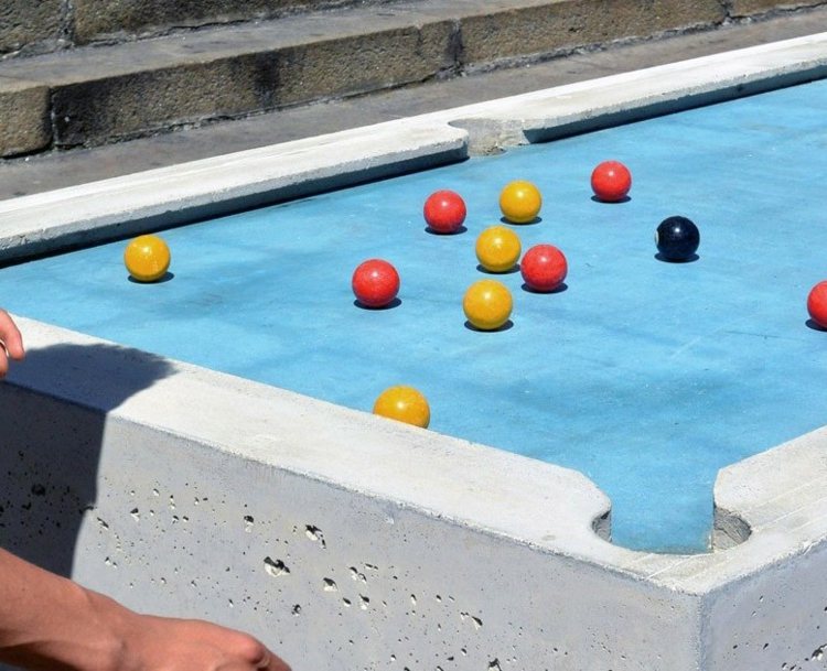 Betónový biliardový stôl pre verejné použitie Betónový biliardový stôl pre nápady na verejné použitie