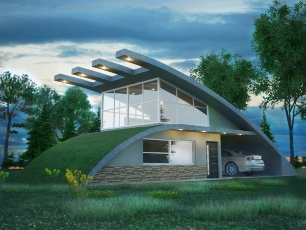 Bioklimaticky riešený dom s množstvom okien bio klimatická architektúra eko dom slnečná energia