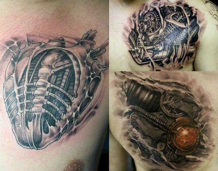 biomechanika-tetovanie-srdce-hrudník-3d-efekt