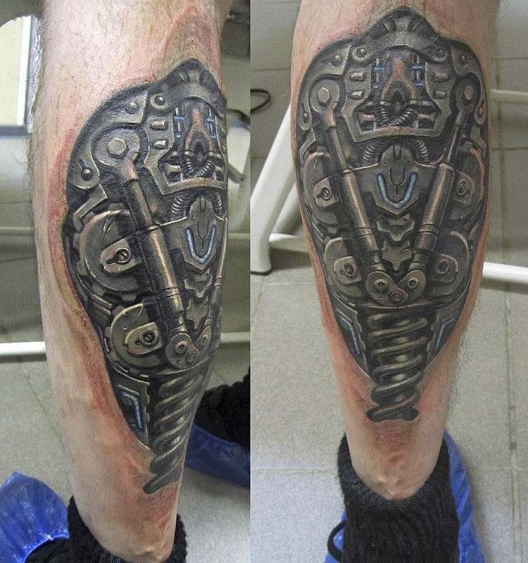 biomechanika tetovanie lýtka vzpera tlmiča diely robota