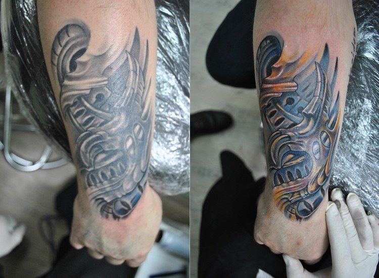 biomechanika-tetovanie-predlaktie-farebné-robotické rameno