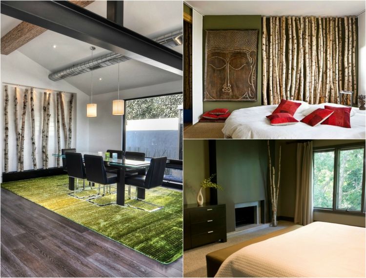 Nápady na dekoráciu celého bytu s kmeňmi brezy Brezový kmeň deco byt-nápady-obývacia izba