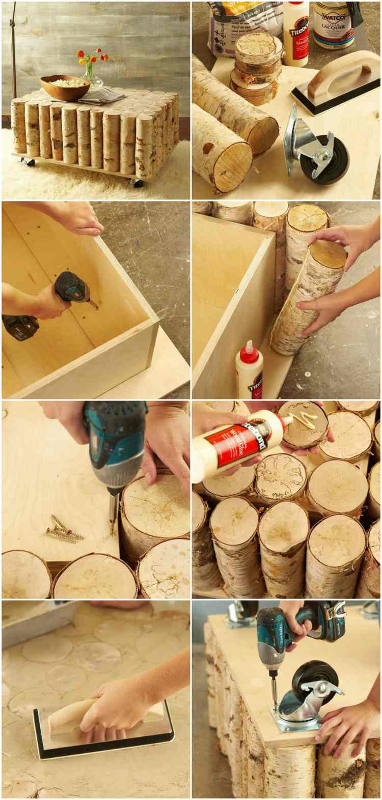 Pokyny na stavbu konferenčného stolíka z brezového kmeňa brezový kmeň dekorácia konferenčného stolíka návod