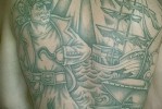 Tatuaż bandyta z piratem - mówi o rabunku