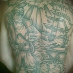Tatuaż bandyta z piratem - mówi o rabunku