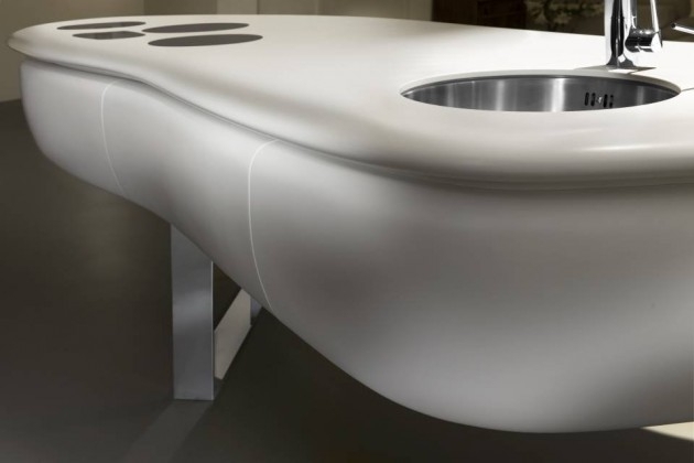 inovatívny materiál pre kuchynskú výrobu - moderný dizajn - zakrivený dizajnér-kuchyňa-moderne-zakrivené-vstavané-spotrebiče-úložný priestor