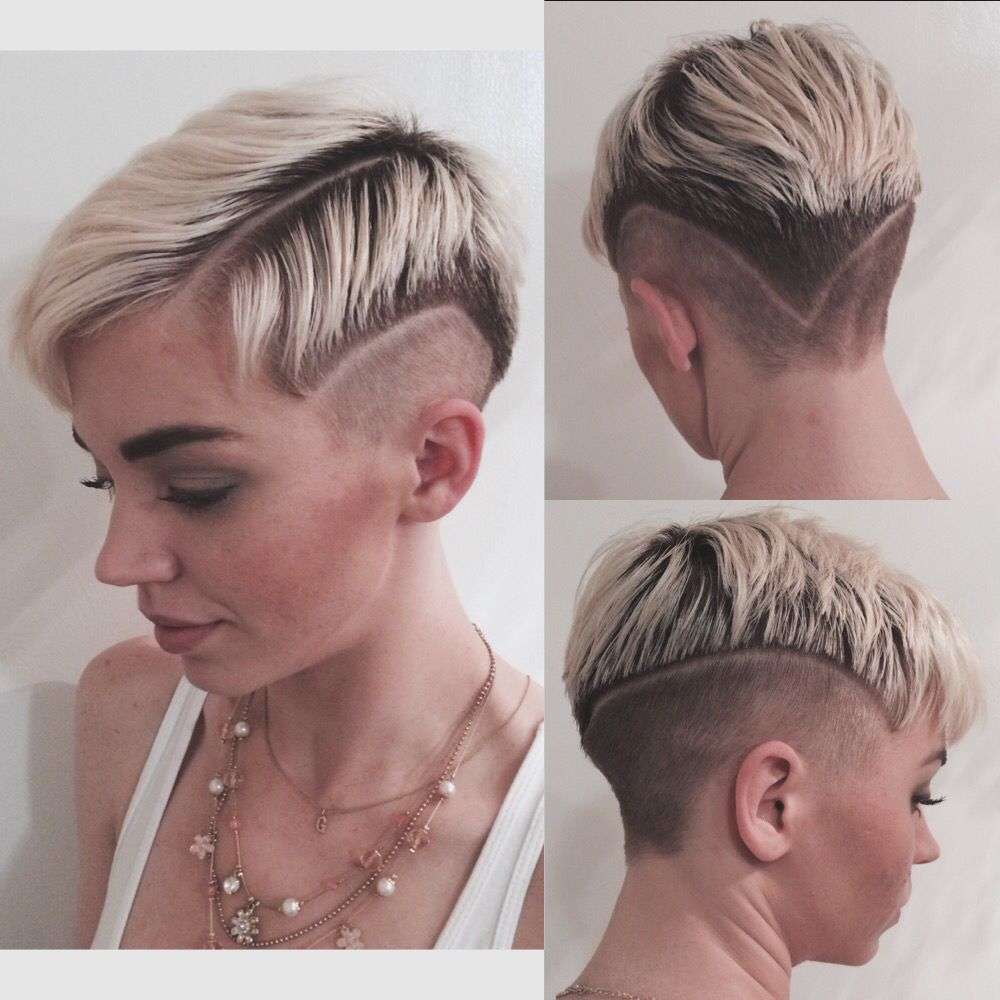krátke účesy blond podrezané postavy oholil