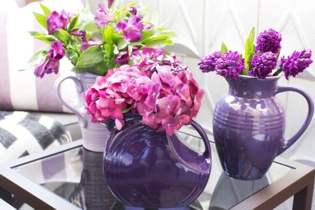 Kvetinová výzdoba na jar doma hyacint hortenzie