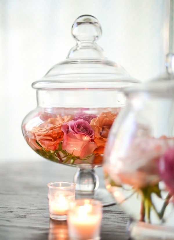 sviečky sklo transparentná elegantná dekorácia urobte to sami