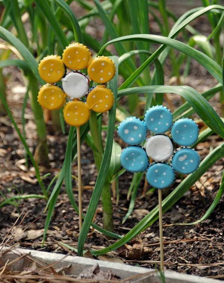 drotárske kvetinové tyčinky s uzáverom fľaše pre deti-kov-lepidlo-farba