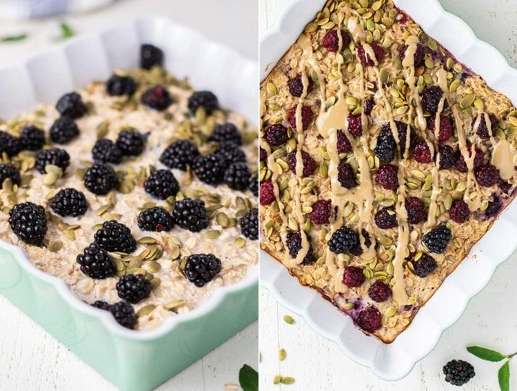 Recepty na vysoký krvný tlak - pečené ovsené vločky s bobuľami, orieškami a medom