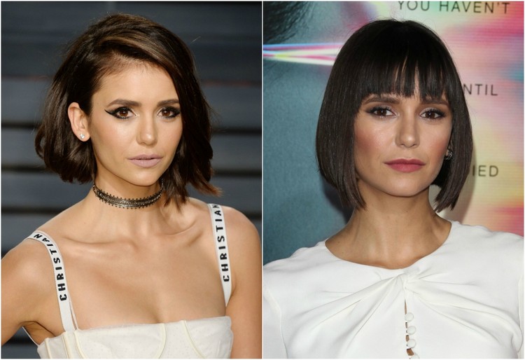 nina dobrev bob účesy krátka ofina