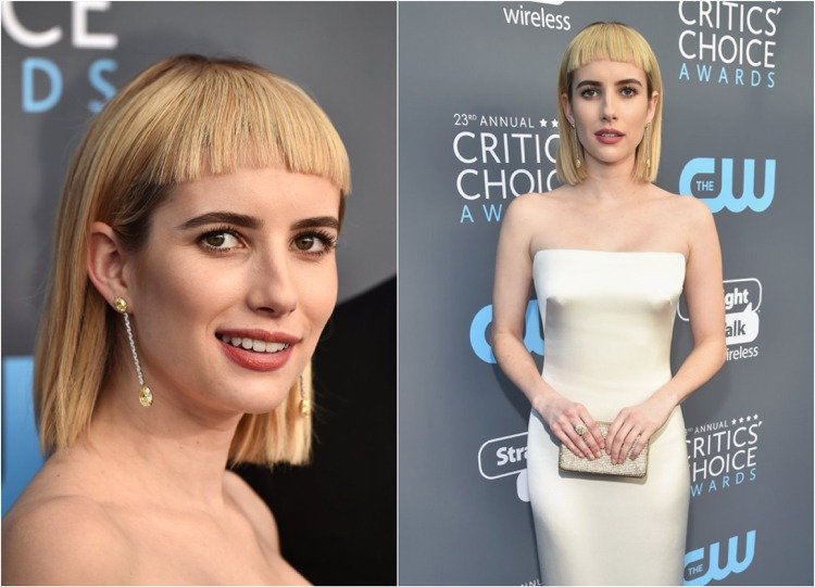 Účes Bob s rovnou ofinou blond