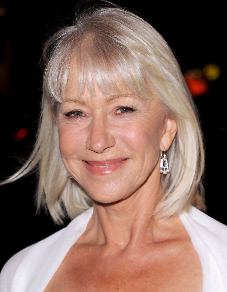 Elegantný bob s tenkou ofinou od Helen Mirren