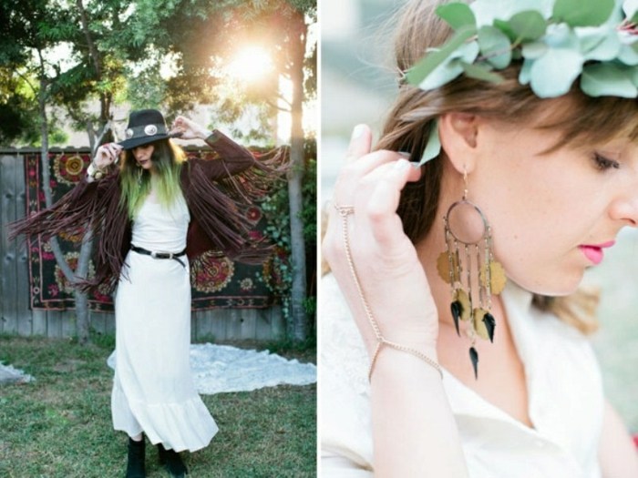 Na svadobnú hostinu boli zvolené šperky v bohémskom štýle bohémske nevesty párty vence harrschmuck náušnice šaty