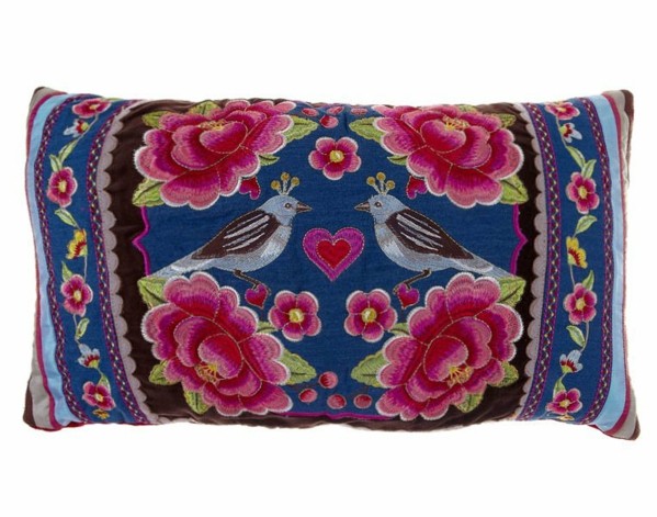 Kvety Vtáčkový vzor Vankúšik Nápady na domov český spôsob života Kvetinový vzor vtáčieho vankúša zbierka domácich nápadov Zallando