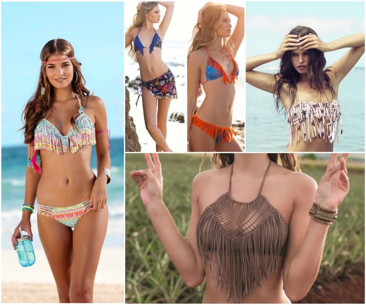 boho bikiny top s okrajmi