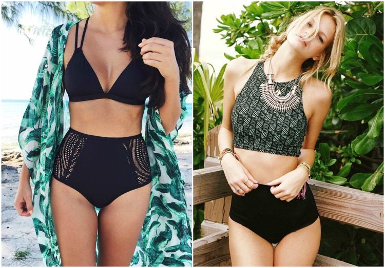 boho bikiny ohlávka s vysokým pásom