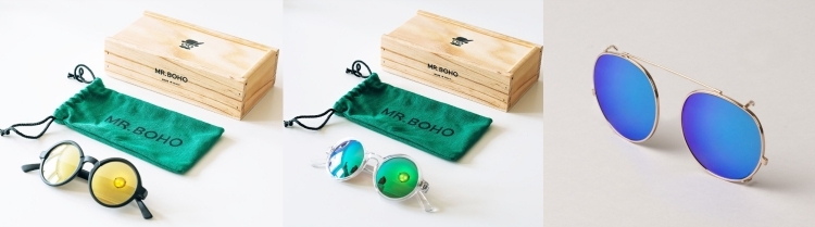 okrúhle zrkadlové slnečné okuliare pán Boho boho-chic-fashion-coachella-sunglasses-mirrored-clip-blue-mr. boho-suite-hansen