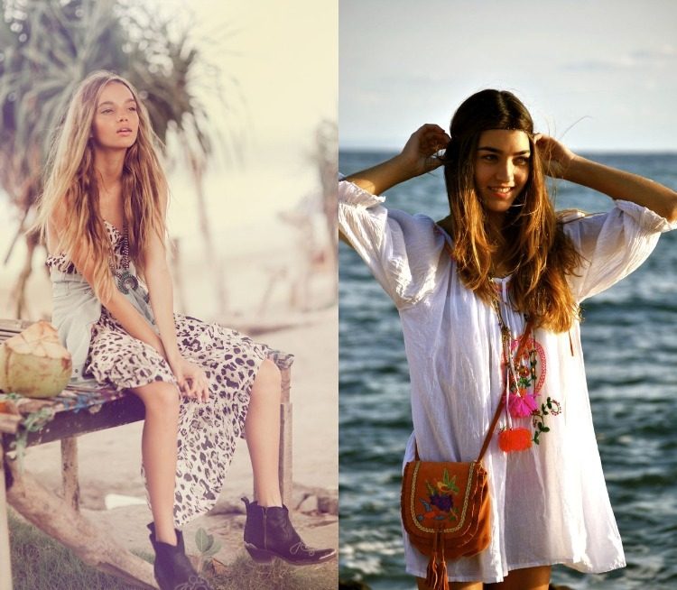 zaujímavé doplnky a kovbojské čižmy pre boho look Boho-Chic-móda-biela-príslušenstvo-taška-členkové-čižmy-reťaz-vzor