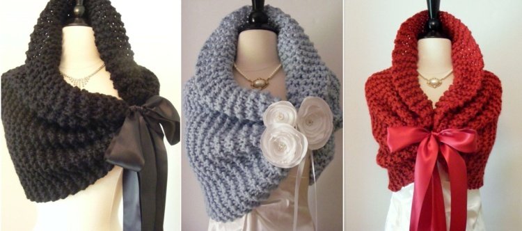 Hody zahrievajú krk a majú ozdobné prvky hod nevesty na svadbu úplet-dizajn-červeno-sivá-mašlička-prízvuk