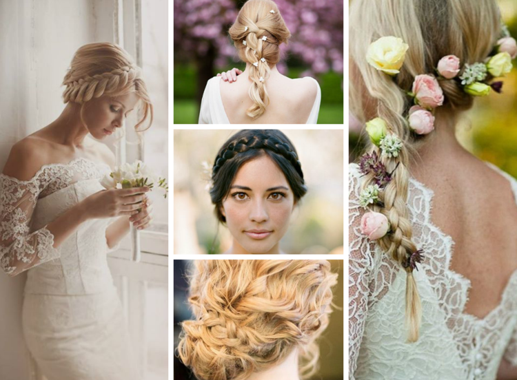 Vrkoče je možné pripnúť Svadobný účes-vrkoč-kvety-dekorácia-veniec-veniec-nápady na styling