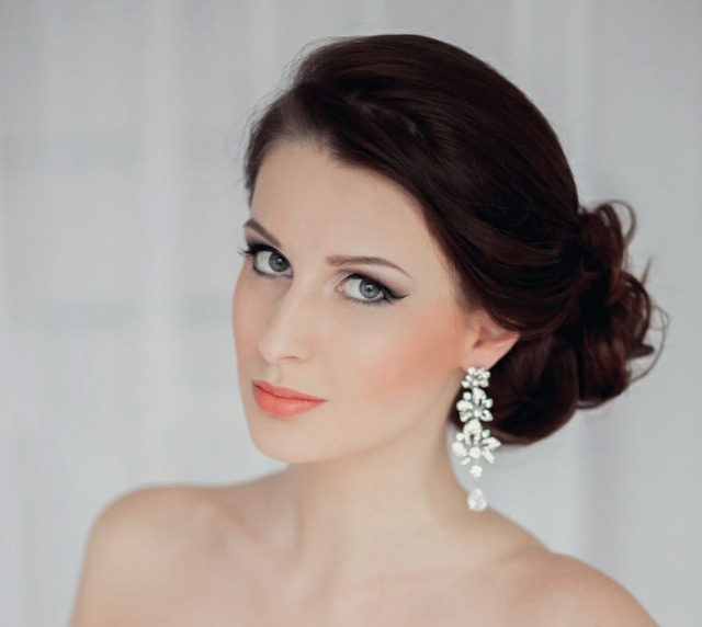 Svadobné náušnice s dlhými vlasmi