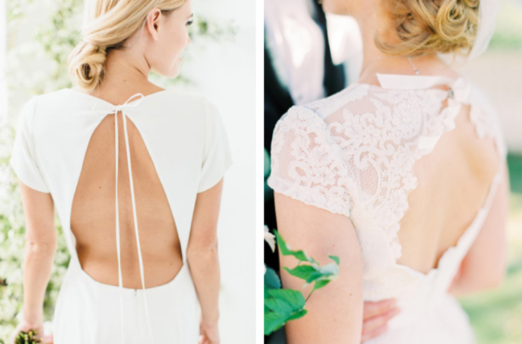 Svadobné šaty s kľúčovou dierkou uzavretou vzadu pri krku