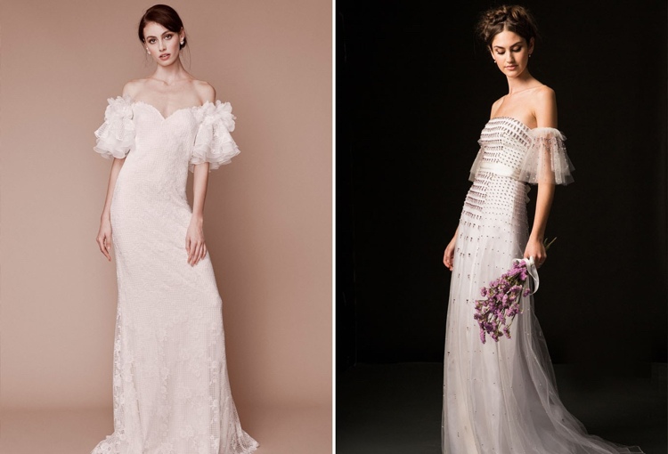 Svadobné šaty 2019 carmen výstrih