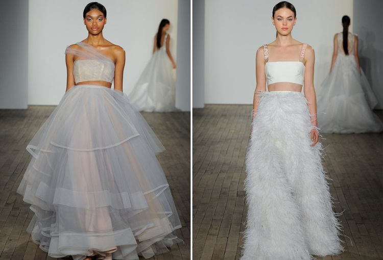 Svadobné šaty 2019, policajný top, nosia dvojdielne sady