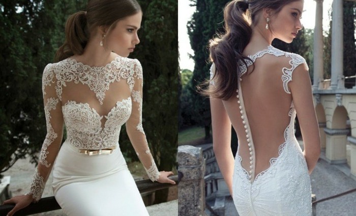 Svadobný satén a čipka v krásnom prevedení Čipka-a-perly-pozdĺž-chrbtice