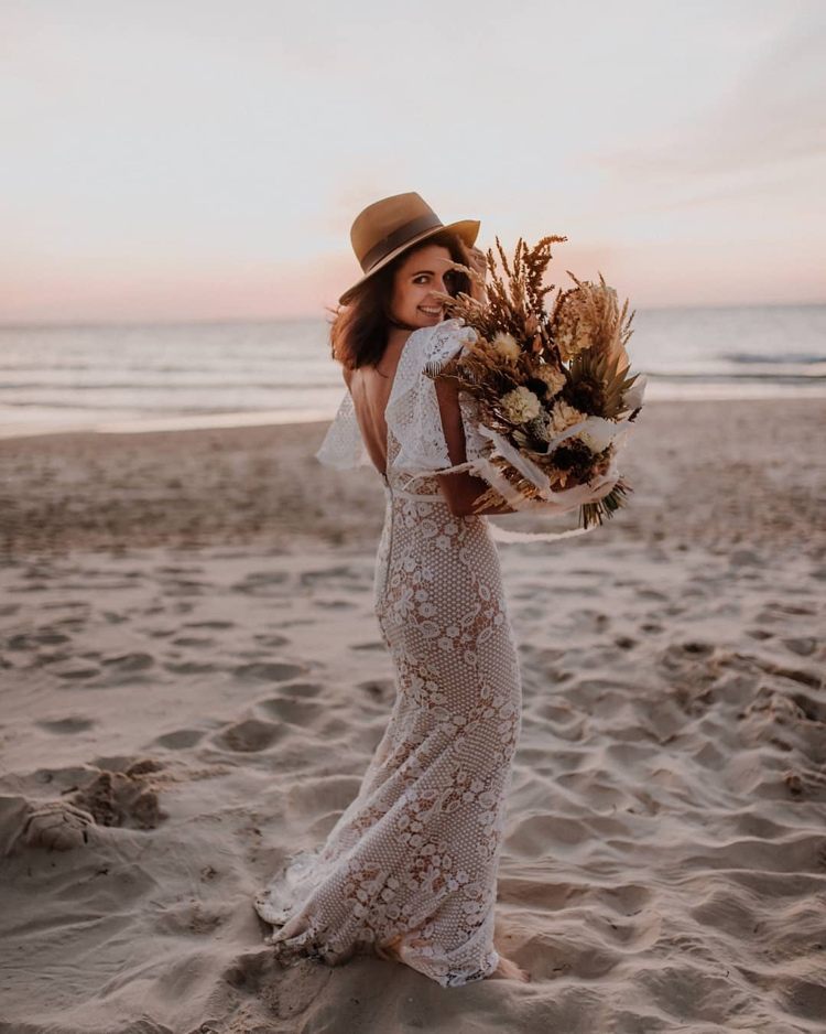 svadobná kytica v boho štýle na letnú svadbu