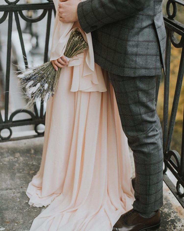 Kytica zo sušených kvetov - levandule a chvosta bieleho králika