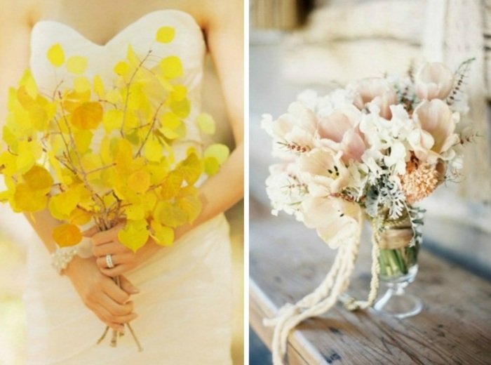 Konáre stromov s veľkými listami v žltej farbe