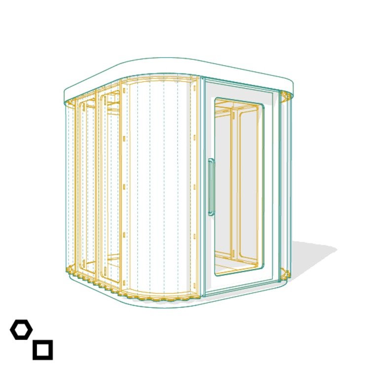 pôdorys 3d plán kancelárie v záhrade ako náhrada za domácu kanceláriu