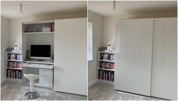 kancelária v šatníku ikea návrh