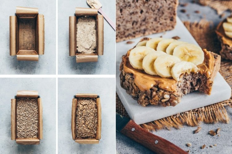 Recept na bezlepkový chlieb s chia semienkami, slnečnicovými semienkami a pohánkou