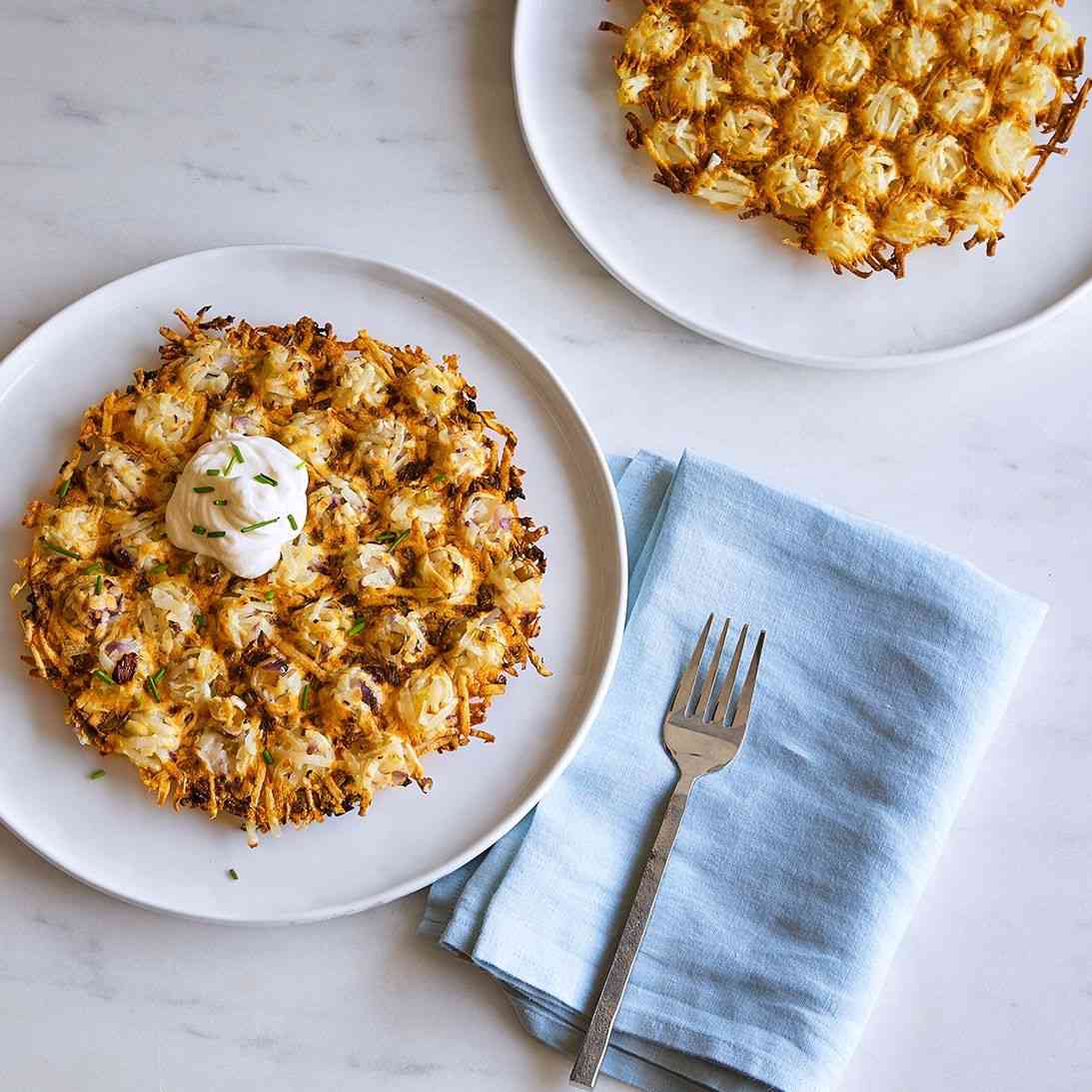 Oblátky recepty vafle železo zemiaky hash hnedá varenie večere