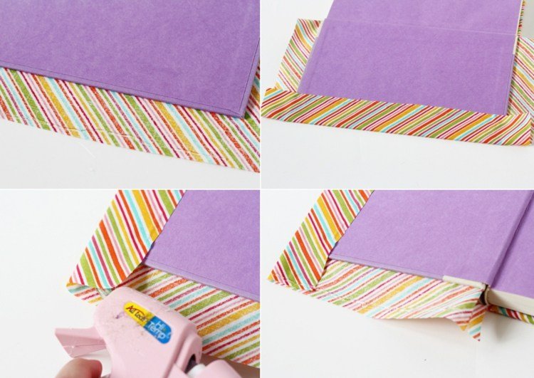 Návody na výrobu pre začiatočníkov - látkový obal na knihu bez šitia